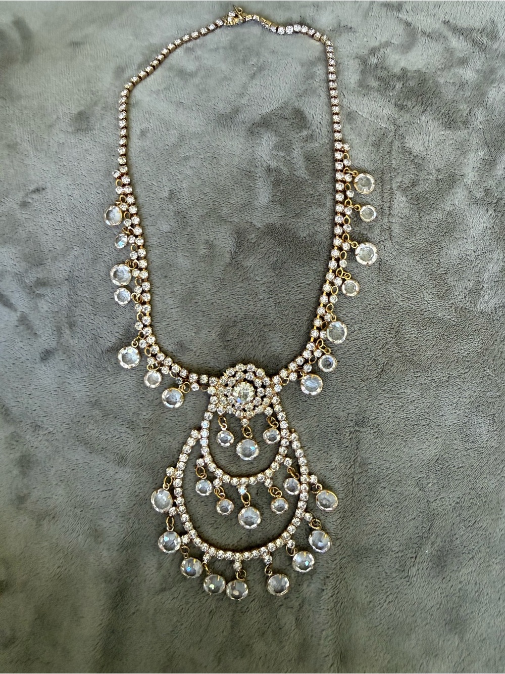 Vintage rhinestone waterfall necklace